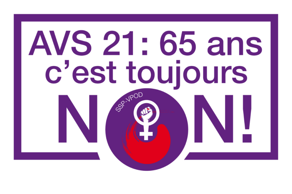 Visuel AVS 21: 65 ans, c'est toujours NON!